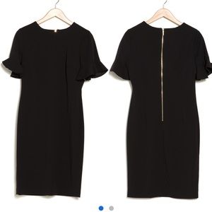 Calvin Klein Black Ruffle Sleeve Dress